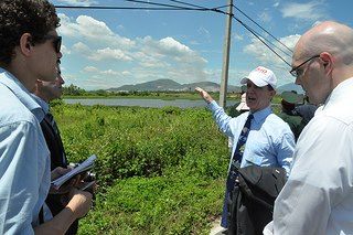 Photo: Photo from the Field: 


Former USAID Mission Director to USAID Vietnam Francis Donovan explains plans for a new USAID-supported project for dioxin remediation at Danang Airport, a former U.S. airbase where the herbicide Agent Orange was stored.  The project, which was launched on August 9, 2012, in coordination with Vietnam’s Ministry of National Defense, will treat dioxin-contaminated soil and sediment through thermal desorption technology, making it safe by Vietnamese and U.S. standards.  Dioxin remediation activities have received broad congressional support in Washington, particularly from Senator Patrick Leahy of Vermont.  These programs will improve the environment and lives of the many men, women, and children who live and work in Danang.