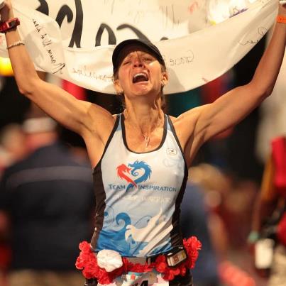 Photo: GPO's BethAnn Telford crossing the finishline at the IRONMAN World Championship.  Her official time was 15 hours, 13 minutes, 42 seconds