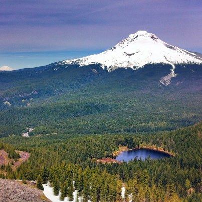 Photo: What is both the tallest active volcano and mountain peak in Oregon?  The answer is Mount Hood, which is only 50 miles east of the city of Portland.  To learn more about its geology, history of volcanic activity, and potential hazards visit the new Mount Hood website. http://volcanoes.usgs.gov/volcanoes/mount_hood/