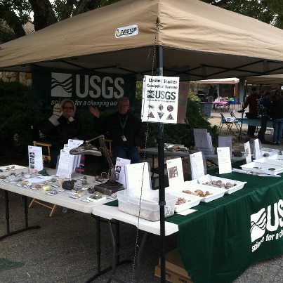 Photo: USGS had a booth today at Dinosaur Ridge (Morrison, Colorado). at their monthly public tour day. Tomorrow, we'll one at the Denver Museum of Nature and Science--it's National Fossil Day and the first day of Earth Science Week 2012, and it will be a free day for the public at the museum.  The theme of our booth is identifying rocks and minerals.---Pete M., USGS, Denver CO