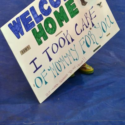 Photo: This little man just might have the cutest homecoming sign we've seen! Welcome home, soldier!