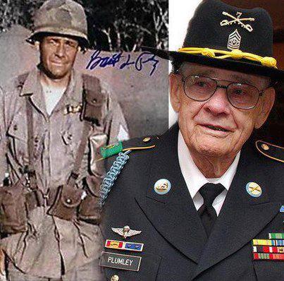 Photo: Retired Command Sgt. Maj. Basil L. Plumley, former command sergeant major of 1st Battalion, 7th Cavalry Regiment “Garryowen,” 1st Cavalry Division, died from colon cancer Oct. 10 in Columbus, Ga.

Plumley enlisted in the Army March 31, 1942 and retired Dec. 31, 1974.  He is a veteran of World War II in Operation Husky, the Battle of Salerno, the Battle of Normandy and Operation Market-Garden. 

He is also a veteran of the Korean and Vietnam Wars. Plumley served as the command sergeant major of 1-7 Cav during Vietnam and the Battle of Ia Drang.
Plumley was portrayed by Sam Elliot in the film “We Were Soldiers.”

"On behalf of the Soldiers and families of the 1st Cavalry Division, with which Command Sgt. Maj. Basil Plumley served in Vietnam, I want to pass our sincere condolences, thoughts and prayers to his family and all who were close to him. Command Sgt. Maj. Plumley was a true American hero who spent much of his life placing his nation and its greatest ideals ahead of his own well being,” said Maj. Gen. Anthony Ierardi, commanding general of the 1st Cavalry Division here. “He served with great valor and distinction in three wars and continued to mentor Soldiers and leaders well after his retirement from active duty. The command sergeant major touched countless lives in his more than 30 years in the Army and while serving as the senior noncommissioned officer in the storied 1st Battalion, 7th Cavalry Regiment ‘Garryowen.’ He will be deeply, deeply missed."