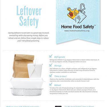 Photo: Leftovers make a great next-day meal but the safety hazards that come along with it can be risky. See the image and link below for more ideas. What are some things that you do in your home to make sure that you and your family are not at risk for foodborne illnesses? You can contact your PACT dietitian for additional information! http://homefoodsafety.org/vault/2499/web/files/7804.pdf