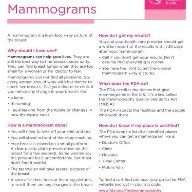 Photo: Do your part for Breast Cancer Awareness month and participate in the Pink Ribbon Sunday Mammography Awareness Program from the FDA Office of Women’s Health. Share this fact sheet and then head here (http://promotions.usa.gov/pinkribbon_single.html) to order your free Pink Ribbon Kit to help spread the word about Breast Cancer Awareness in your organization. It’s easy to do and could save someone’s life.