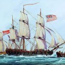 Photo: Photo # NH 85210-KN: Continental Ship Columbus bringing in the
British brig Lord Lifford, 1776. Painting by W. Nowland Van Powell