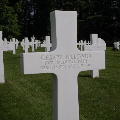Photo: Today, we remember Cesare Billonio. 
Private, The U.S. Army
Medical Department  
Entered the Service from: Wisconsin
Died: October 9, 1918
Buried: Plot D, Row 31, Grave 25
Oise-Aisne American Cemetery
Fere-en-Tardenois, France