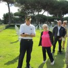 Photo: 90-year-old World War II Veteran Arthur Unruh saluted his fallen comrades during a visit to Sicily-Rome American Cemetery. Accompanied by his wife, Col. Chris Cook, USAF Attaché, and several friends, the group received a personal tour of the cemetery with stops at the visitor’s center, memorial, Brothers-in-Arms statue, chapel, and plot areas.  

Unruh, a waist gunner for the 32nd Bomb Squadron, 301st Bomb Group, arrived in Italy in early 1944 and his plane dropped the first bombs on the abbey at Montecassino. Eighteen men from the 32nd Squadron are buried or memorialized at Sicily-Rome American Cemetery

Unruh visited these gravesites, and saluted his fallen comrades one final time to say goodbye.