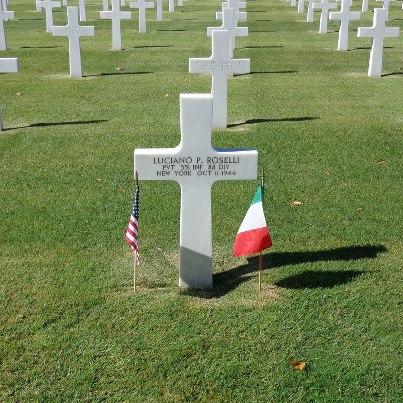 Photo: Today, we remember Luciano P. Roselli. 
Private, The U.S. Army
Service # 42035354
351st Infantry Regiment, 88th Infantry Division  
Entered the Service from: New York
Died: October 11, 1944
Buried: Plot A, Row 4, Grave 24
Florence American Cemetery
Florence, Italy  
Awards: Purple Heart