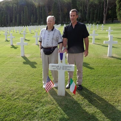 Photo: Two generations of the Tichenor family visited Florence American Cemetery to honor their family member, Pvt. Sinclair J. Tichenor, who gave his life during World War II.