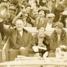 Photo: FDR with Anna Roosevelt Halsted and Eleanor Roosevelt during campaign at Warm Springs, Georgia enroute from his cottage to the station.
October 24, 1932.
NPx 51-115 223