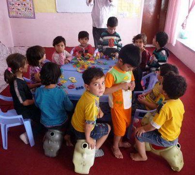 Photo: Children gather for kindergarten class at the Balkh House of Hope, a shelter that assists women and their children transition from prison back to civilian life.