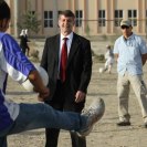 Photo: On October 11, the Embassy’s Coordinating Director for Rule of Law and Law Enforcement (CDROLLE), Ambassador Stephen McFarland, attended a soccer clinic and scrimmage for students at Asef Mayel High School in the Qalay-e-Nazer area of Kabul.