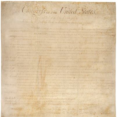 Photo: Criticized for the lack of protections against tyranny in the Constitution, the First Congress of the United States proposed 12 amendments to address those arguments on September 25, 1789. Articles 3 to 12, ratified December 15, 1791, by three-fourths of the state legislatures, constitute the first 10 amendments of the Constitution, known as the Bill of Rights.

Many supporters and opponents of the proposed amendments  considered them a diversion from substantive changes to the Constitution. Aedanus Burke, an anti-federalist Congressman from South Carolina, asserted on August 15, 1789 that they were “little better than whipsyllabub, frothy and full of wind” and were like “a tub thrown out to a whale, to secure the freight of the ship and its peaceable voyage.” His friends in Congress would recognize the allusion to Jonathan Swift's "A Tale of the Tub."

James Madison argued that the amendments were a response to  the anti-federalists and to the constituents who had attended the state ratification conventions: "Have not the people been told that the rights of conscience, the freedom of speech, the liberty of the press, and trail by jury, were in jeopardy; that they ought not adopt the constitution until these rights are secured to them."

You can read more about the debates in http://www.gwu.edu/~ffcp/publications.html, the First Federal Congress project, supported through NHPRC grants.