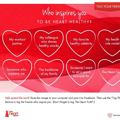 Photo: Who inspires you to be heart healthy? Download this image and post it, tag your friends, and tag us too!