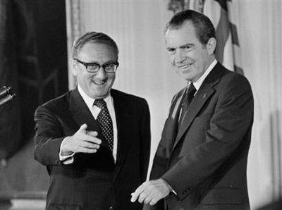 Photo: "I am sure that all Americans will join me in extending congratulations to Secretary of State Henry A. Kissinger upon his richly deserved selection as co-recipient of the Nobel Peace Prize for 1973." – RN on 10/16/1973