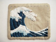 The Great Wave - Embroidered