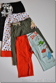 Kids Pajama Pants Made From an Adult T-shirt