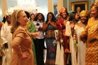 Date: 05/15/2012 Description: Secretary of State Hillary Clinton greeting the 2012 AWEP participants in the Treaty Room at the State Department in Washington, DC. - State Dept Image