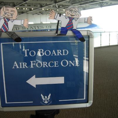 Photo: We were honored to have Flat Ike and Flat Harry from the Eisenhower Presidential Library and Museum and Harry S. Truman Library & Museum stop by today for a visit.  Come back tomorrow to see more pictures from their California adventure!