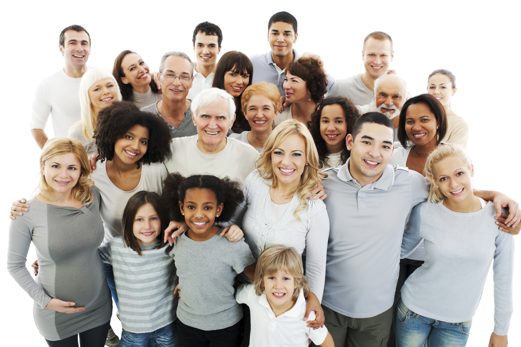 image of large family smiling