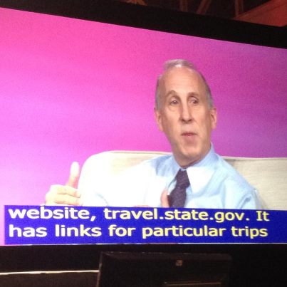 Photo: Deputy Assistant Secretary James Pettit talks about the cradle to grave services U.S. Department of State provides to U.S. citizens traveling overseas during the Planes, Trains, and Automobiles panel during AARP's Life@50+ Expo in New Orleans, Louisiana.