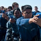 Photo: 121009-N-XK513-103

121009-N-XK513-103 GULF OF ADEN (Oct. 9, 2012) - U.S. Sailors participate in a Ship's Reaction Force Basic training course aboard amphibious transport dock ship USS New York (LPD 21). New York is part of the Iwo Jima Amphibious Ready Group with the embarked 24th Marine Expeditionary Unit and is currently deployed in support of maritime security operations and theater security cooperation efforts in the U.S. 5th Fleet area of responsibility. (U.S. Navy photo by Mass Communication Specialist 2nd Class Ian Carver/Released).