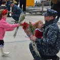 Photo: 121012-N-TN558-098

121012-N-TN558-098 
GROTON, Conn. (Oct. 12, 2012) Sailors assigned to the Los Angeles-class attack submarine USS Toledo (SSN 769) are greeted by their families during the boat's homecoming celebration. Toledo returned from a seven-month deployment in the 6th fleet area of operations. The U.S. Navy has a 237-year heritage of defending freedom and projecting and protecting U.S. interests around the globe. Join the conversation on social media using #warfighting. (U.S. Navy photo by Mass Communication Specialist 1st Class Jason J. Perry/Released) 
 U.S. Navy