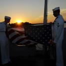 Photo: 121012-N-ZO696-213

NORFOLK, Va. – Petty Officers 2nd Class Frank Kalna (left) and Robert Brito retire the colors during the 237th Navy birthday celebration on board the Battleship Wisconsin Oct 12.