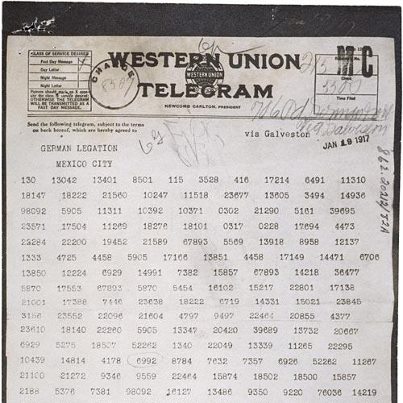 Photo: Get smarter on your lunch hour! Today at noon in Washington, DC, hear historian Thomas Boghardt discuss the Zimmermann telegram. 

In January 1917, British naval intelligence intercepted a secret telegram from Germany’s foreign secretary, Arthur Zimmermann, offering support to Mexico in exchange for an attack on the United States. Five weeks later, America entered World War I. Historian Thomas Boghardt challenges the accepted views of what happened as a result of this event. A book signing will follow the program.

Image: Zimmermann Telegram, 1917 (ARC ID 302025)