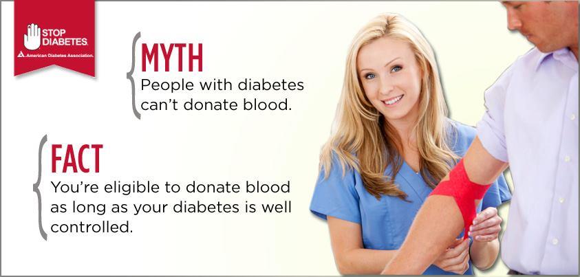 Photo: It’s Fact Check Friday! Each week we'll debunk a common myth about diabetes. Please share this eye-opening fact with everyone you know! To learn more about donating blood, visit http://bit.ly/Q4O6zk.