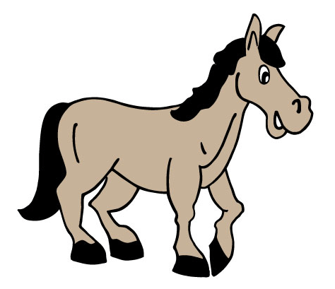 gray cartoon horse