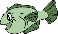 green cartoon fish