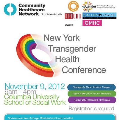 Photo: On November 9, the New York Transgender Health Conference will be hosted by the Community Healthcare Network in partnership with GMHC, NYC LGBT Community Center, the New York City Anti-Violence Project, APICHA Community Health Center, and Callen-Lorde Community Health Center.