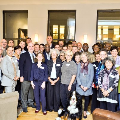 Photo: About 35 leaders of LGBT and AIDS organizations attended a reception on Tuesday, October 16 to mark the 25th anniversary of the NYC Executive Directors group.  Congratulations!
(photo by Omar C.)