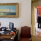 Photo: President Barack Obama talks with Senior Advisor David Plouffe and Vice President Joe Biden in the Oval Office, Sept. 14, 2012. At left, Personal Secretary Anita Decker works at her desk in the Outer Oval Office. (Official White House Photo by Pete Souza)