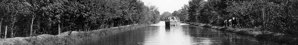 Historic Shot of Canal Boat on the Canal 