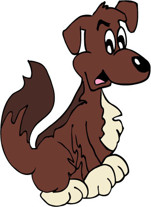 brown cartoon dog