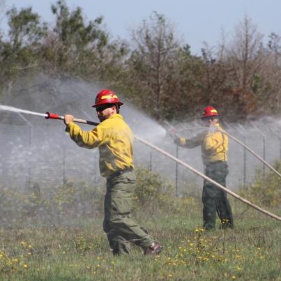 Photo: Nearly 500 firefighters from 15 states are converging on Bastrop this month for the agency's annual wildfire academy - and the media is invited to a hands on look on Friday. Here, students learn how to use portable water pumps and set up complex hose layouts. http://bit.ly/S487YJ