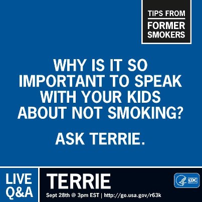 Photo: “When they told me that they were going to remove my voice box, I thought I would never speak again.” Today Terrie, with the help of her electrolarynx, speaks often to young people about the dangers of tobacco use. Join the conversation with Terrie and invite others: http://is.gd/9HgRMF