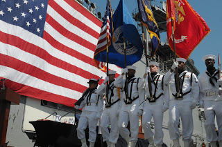 The Presentation of the Colors on board the USS Essex (photo courtesy of the United States Navy)
