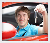 Teen holding car key