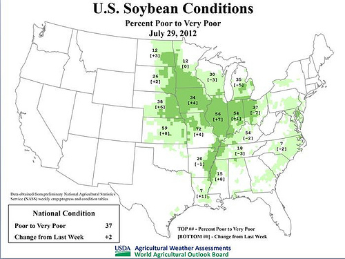 Agricultural Weather Assessment - U.S. Soybean Conditions as of July 29, 2012