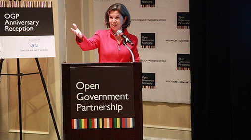 Under Secretary of State Maria Otero delivers remarks at the Open Government Partnership anniversary event on the margins of the United Nations General Assembly in New York, September 26, 2012. [State Department photo/ Public Domain