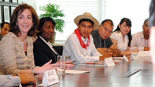 Assistant Secretary of State for Western Hemisphere Affairs Roberta Jacobson holds a discussion with Youth Ambassadors from the Dominican Republic, El Salvador, Guatemala, Honduras, Nicaragua, and Panama at the Department of State in Washington, D.C., June 8, 2012. [State Department photo/ Public Domain]