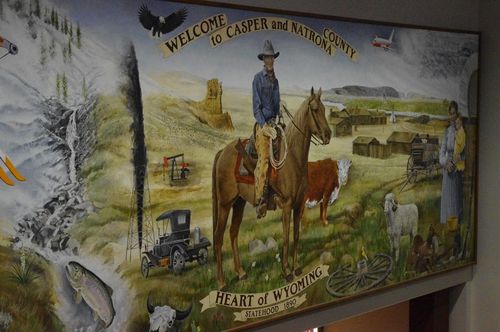 Mural at Casper airport in Wyoming