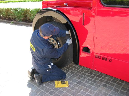 Checking the tire tread depth