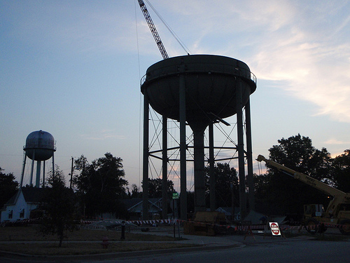 The new Oakland City water tower and additional improvements are expected to sharply reduce water loss, increase water pressure. The new Oakland City water tower and additional improvements are expected to sharply reduce water loss, increase water pressure. 