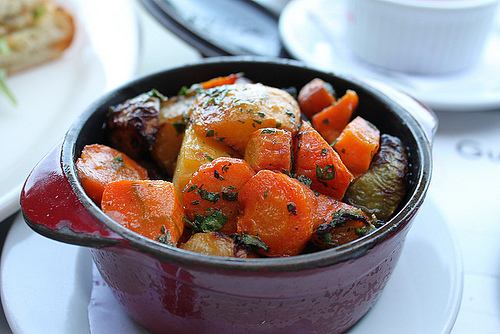 A root vegetable stew. Preparing a colorful dish like this is the perfect way to celebrate root vegetable month. (Photo courtesy of Marylin Acosta)