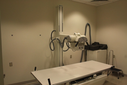 A picture of a  x-ray room in the new clinic in Kilmichael, MS.