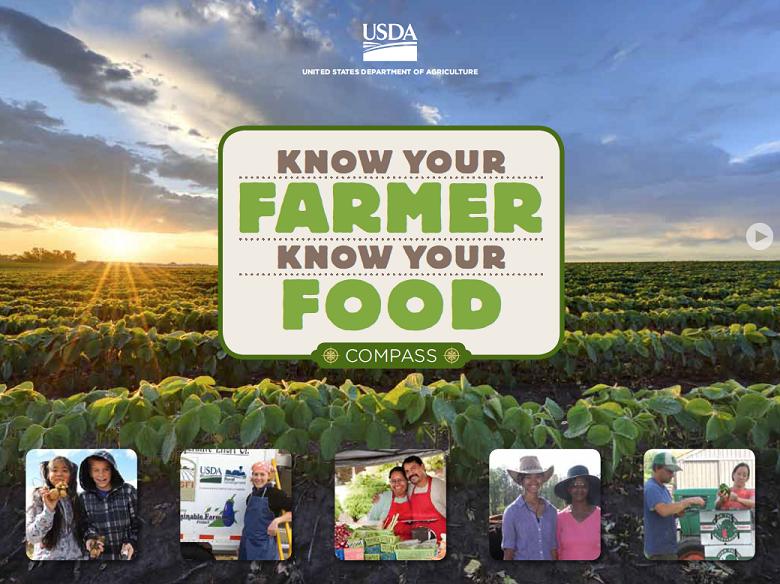 Screenshot of the cover of the Know Your Farmer, Know Your Food Compass. 
